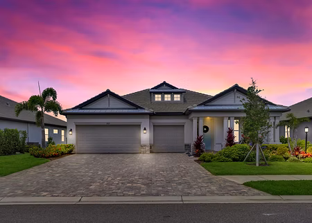 Exterior aerial at sunset